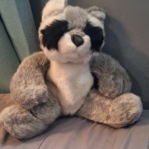 Gray and White Raccoon Plush Toy Ringo